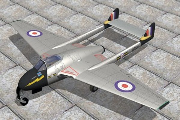 3d havilland vampire jet fighter - De Havilland Vampire FB9 by pbratt